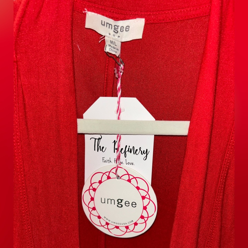 Umgee Dolman Sleeve Kimono in Red Womens M/L
